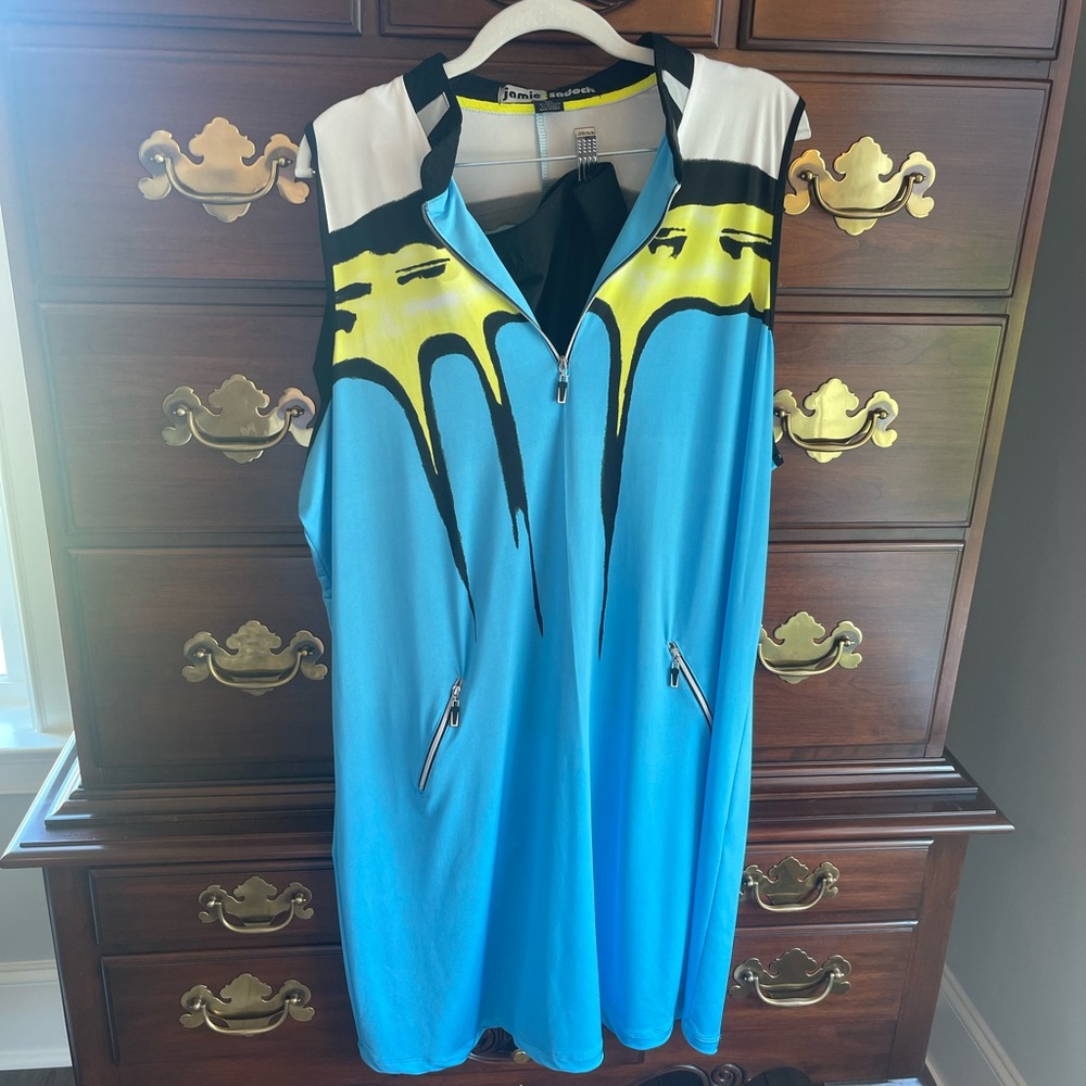 Jamie Sadock Black and Yellow Golf Dress